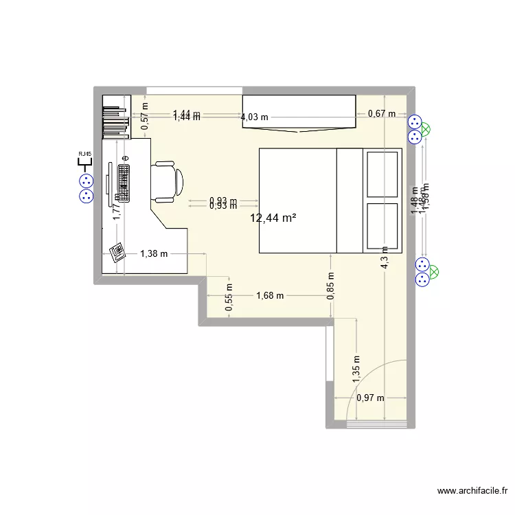 BUREAU MAISON. Plan de 