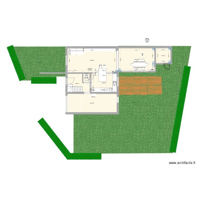 Chéreng - + grande cuisine. Plan de 8 pièces et 162 m2