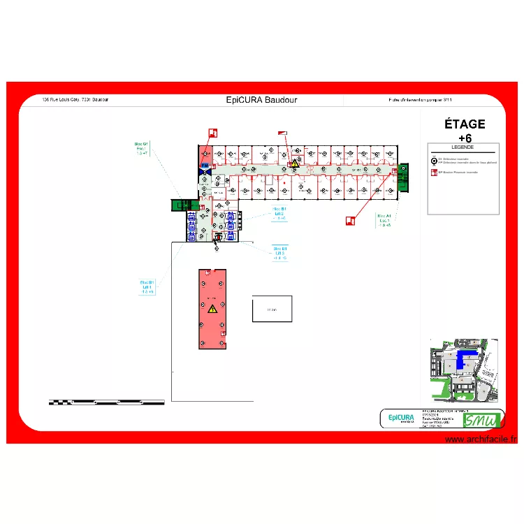 Baudour &eacute;tage +6. Plan de 