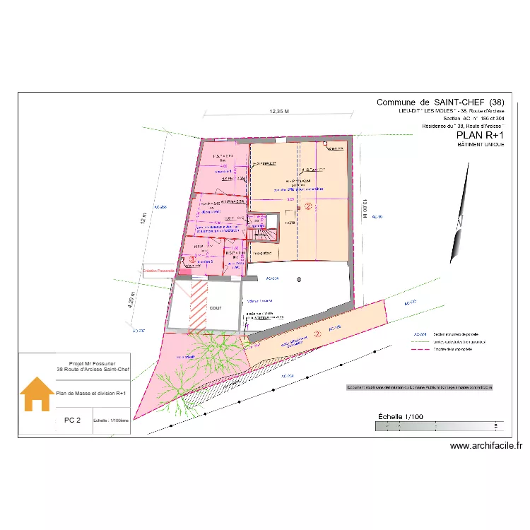 PC 2 Plan de Masse et division R+1 modiffier Florian. Plan de 