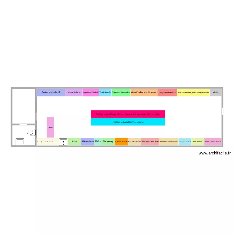 Plan Merch+Magasin. Plan de 3  et 89 m²