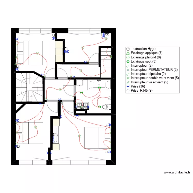 HASAERTS ETAGE1. Plan de 8  et 62 m²