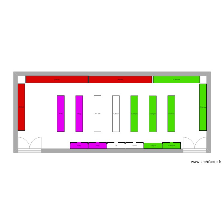 GRANDES ARCHIVES. Plan de 1 pièce et 58 m2