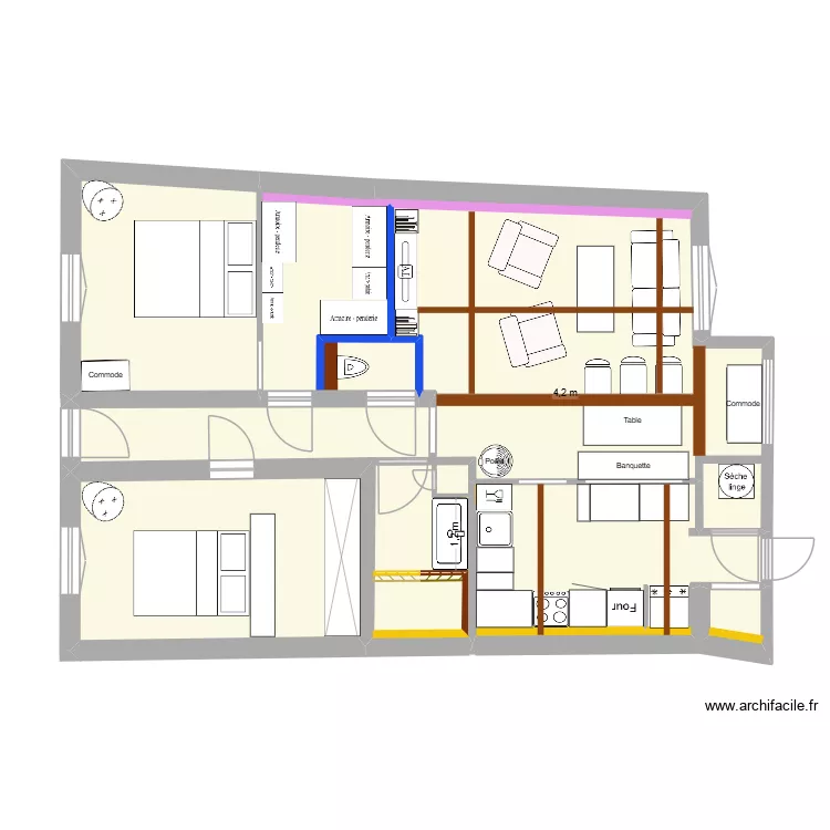 Plan D&eacute;finitif meubl&eacute; option 3 meubl&eacute;. Plan de 