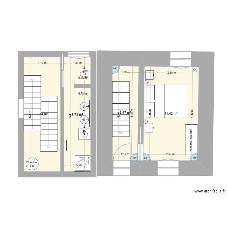 maison elo 1. Plan de 4 pièces et 33 m2