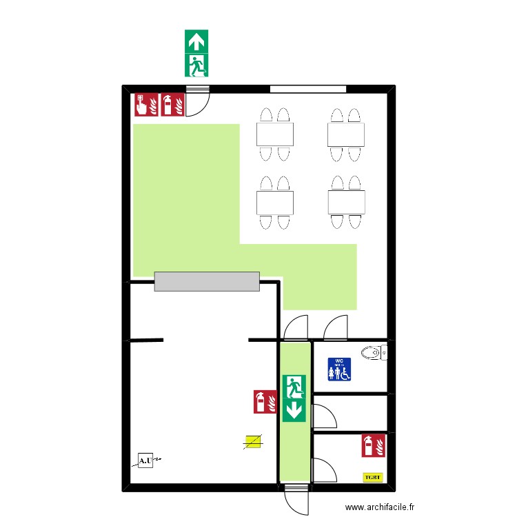 Bonfilett. Plan de 4 pièces et 17 m2