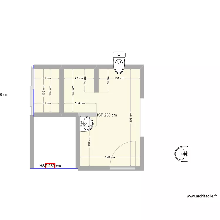 plam salle de bain  parking aa. Plan de 