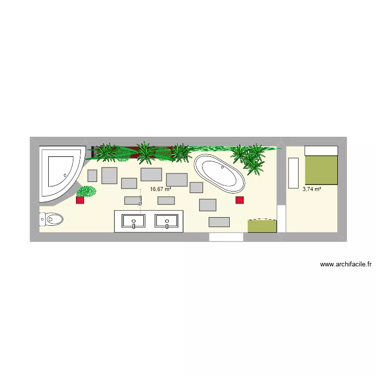 villa 11/14 bathroom. Plan de 