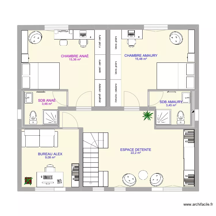 MAISON IA SONO ETAGE R1. Plan de 