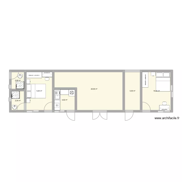 Batiment annexe Tol. Plan de 7  et 54 m²