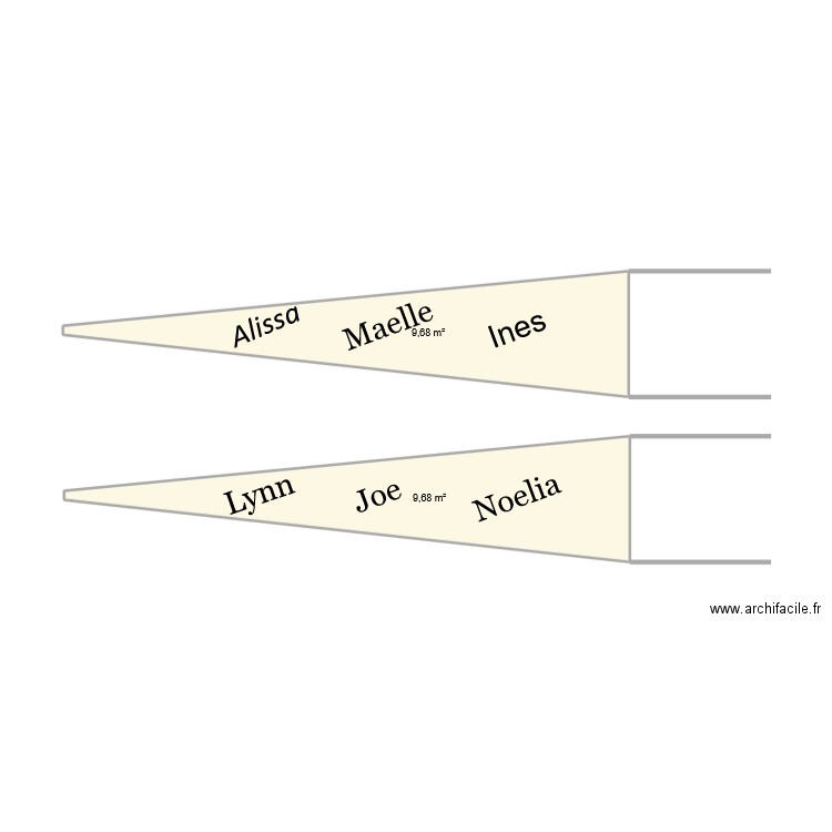 couteau. Plan de 2 pièces et 19 m2