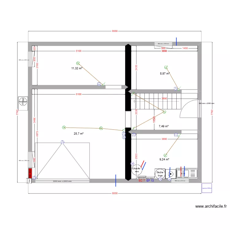 rdc sans cote. Plan de 19 pièces et 191 m²