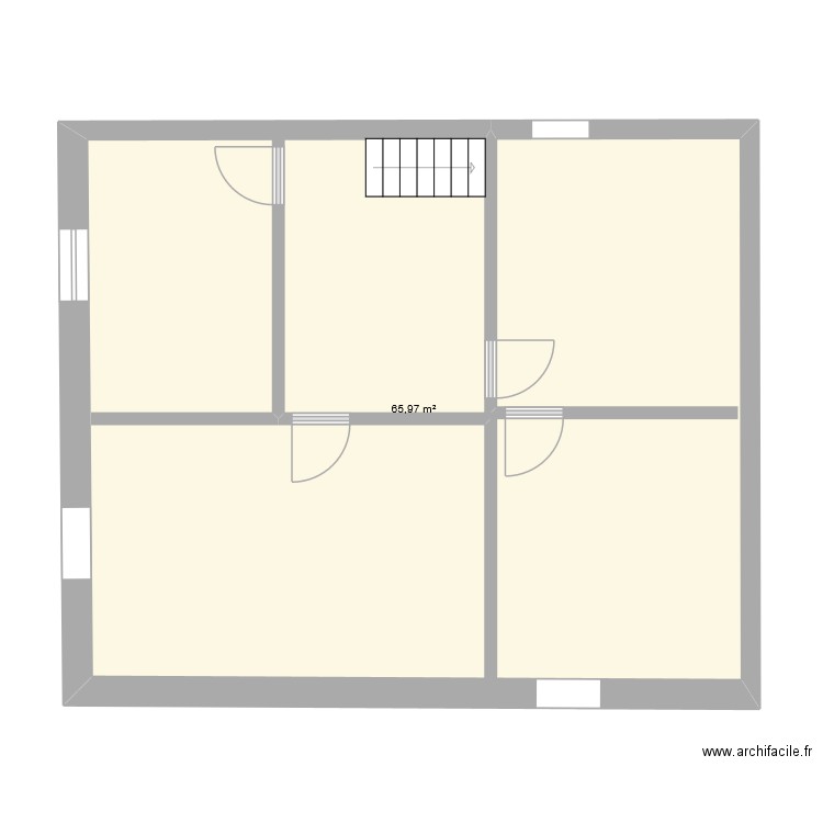 etage 703. Plan de 1 pièce et 66 m2