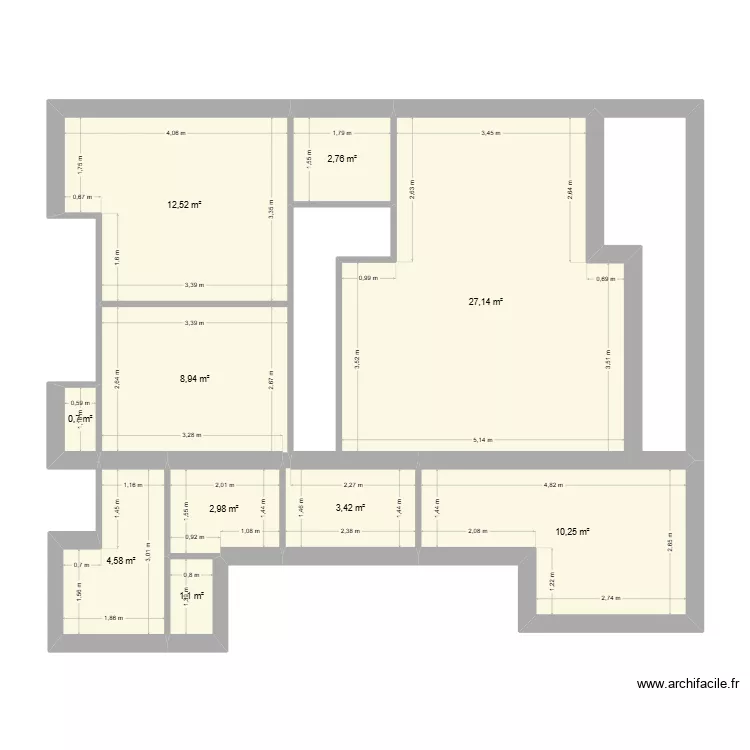 proj 1. Plan de 10  et 74 m²