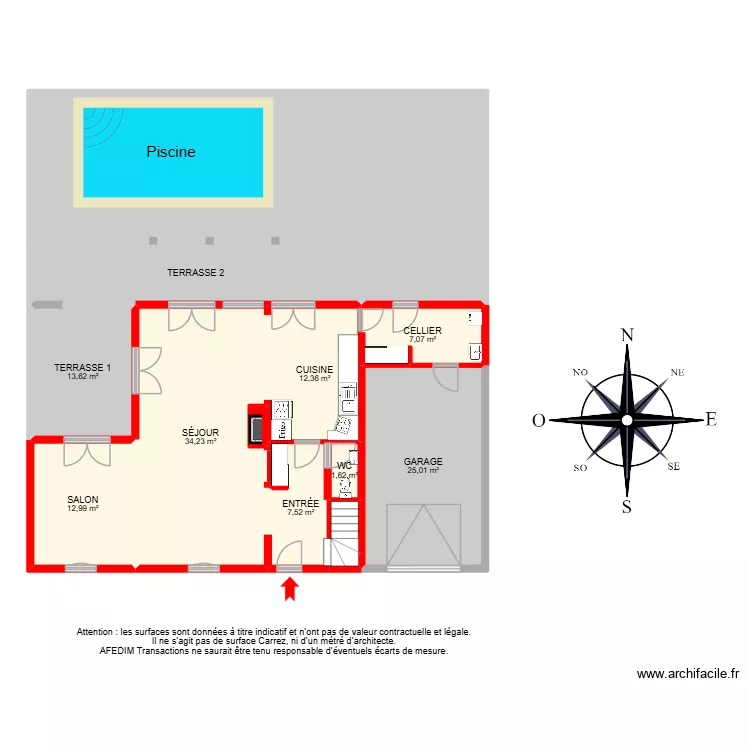 BI 34106. Plan de 22  et 283 m²