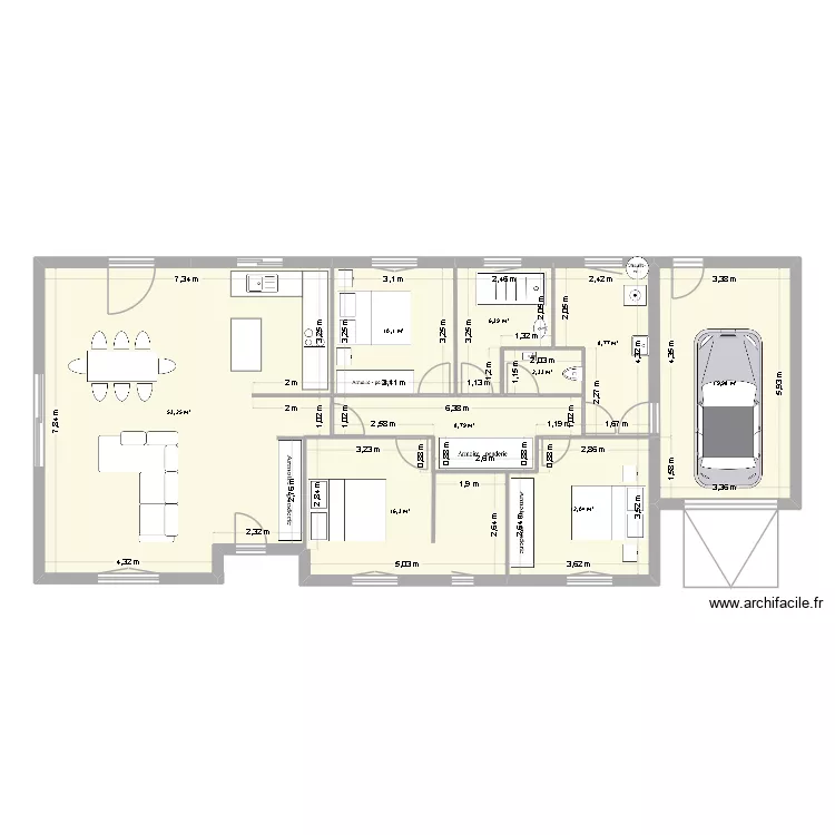 plan 3. Plan de 9  et 138 m²