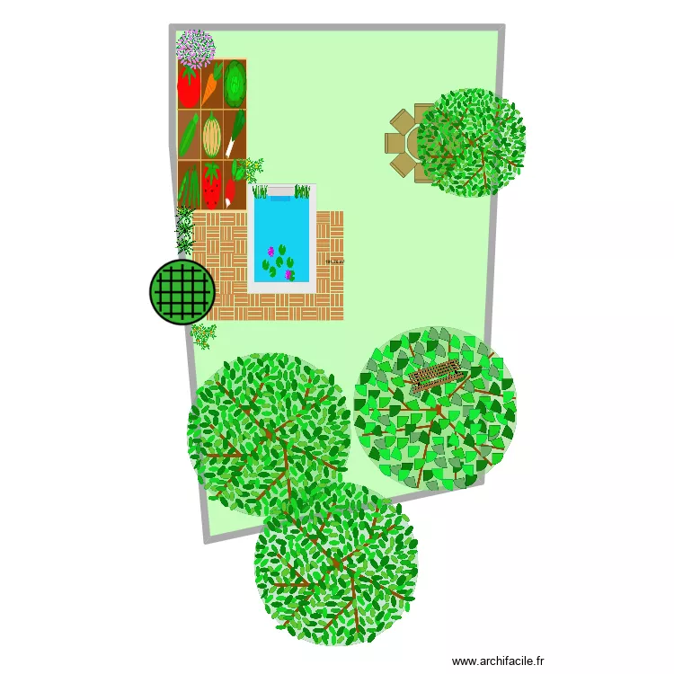 Piscine. Plan de 1  et 192 m²