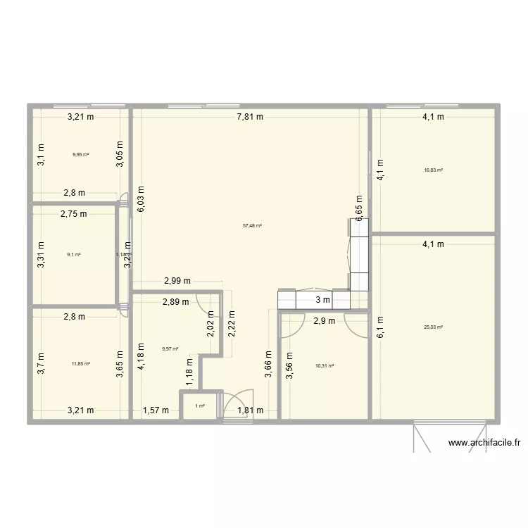 Loison sous. Plan de 10  et 153 m²