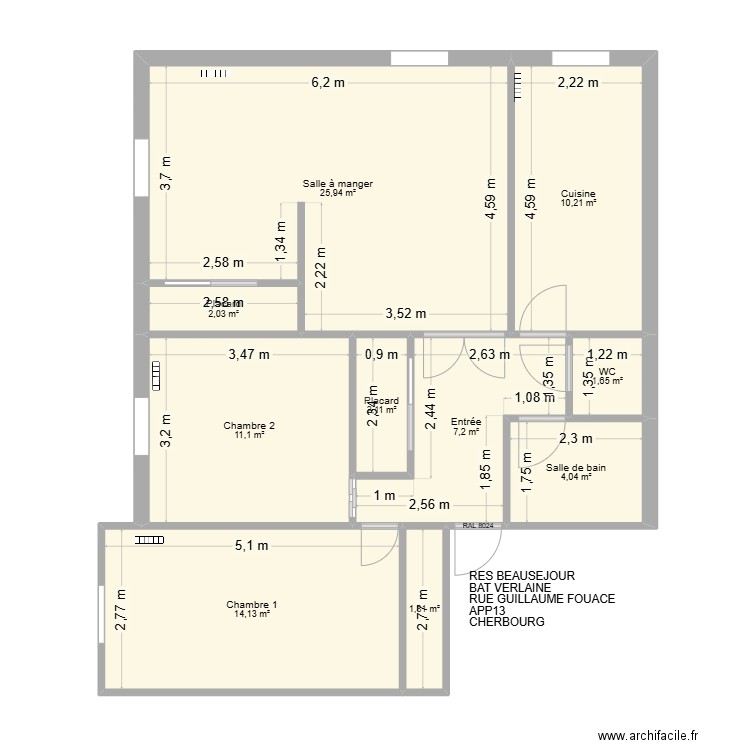 BAT VERLAINE APP13. Plan de 0 pièce et 0 m2