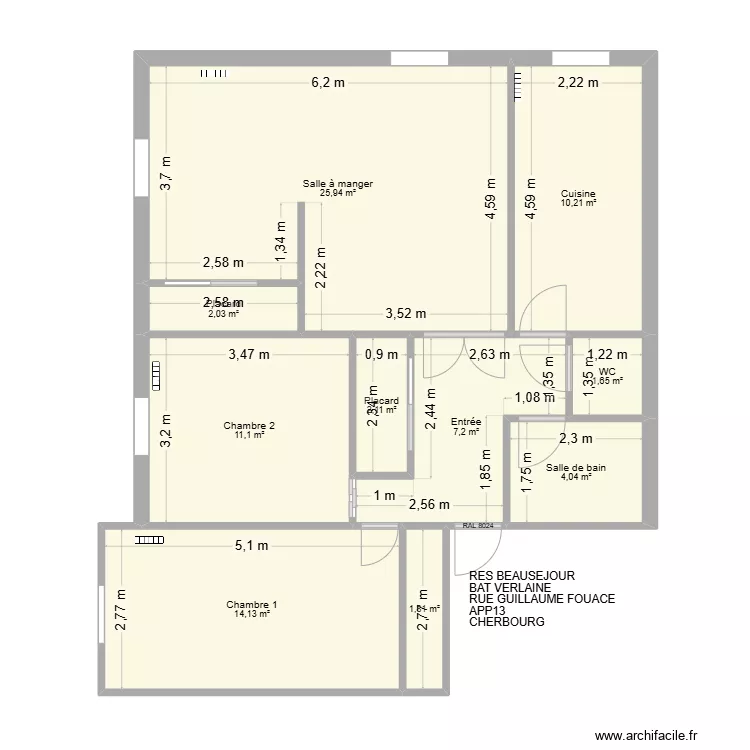 BAT VERLAINE APP13. Plan de 