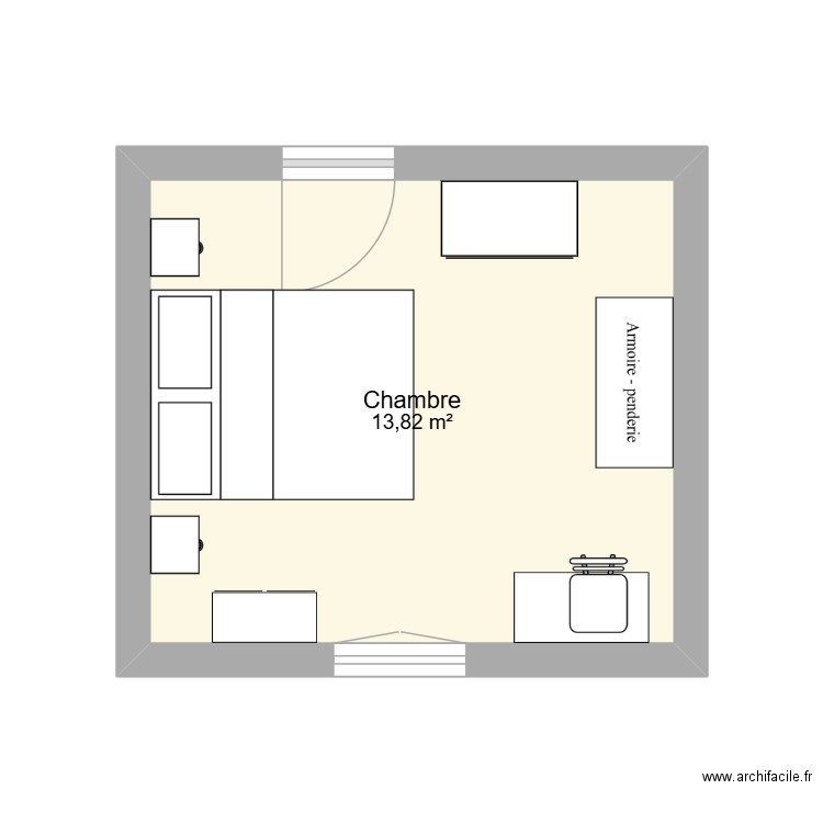 maison. Plan de 1 pièce et 14 m2