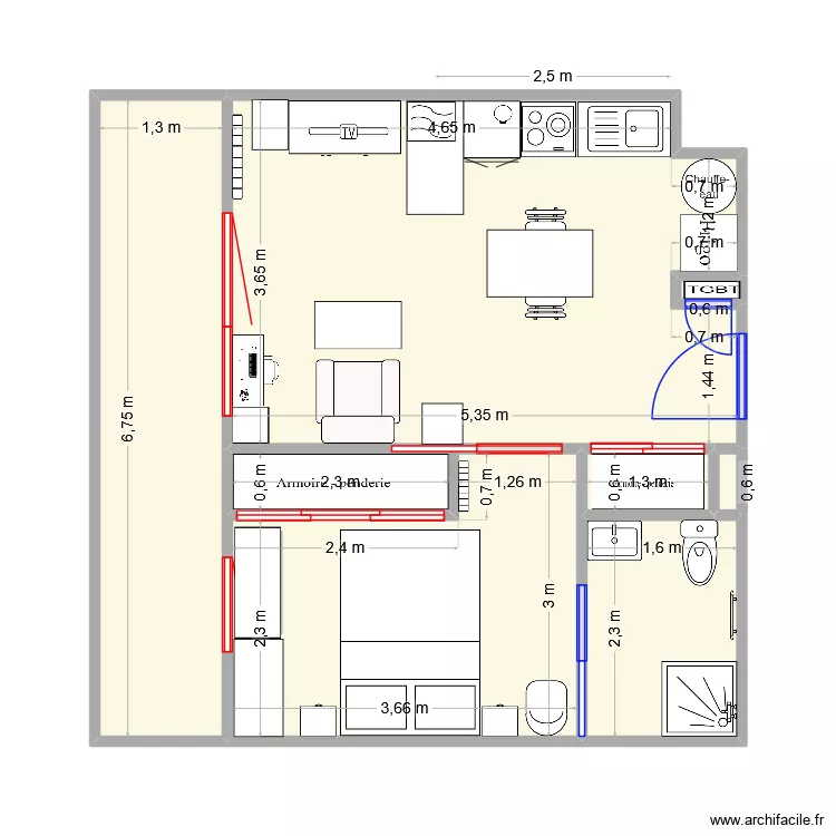 appart papa V4. Plan de appart papa V4. Plan de