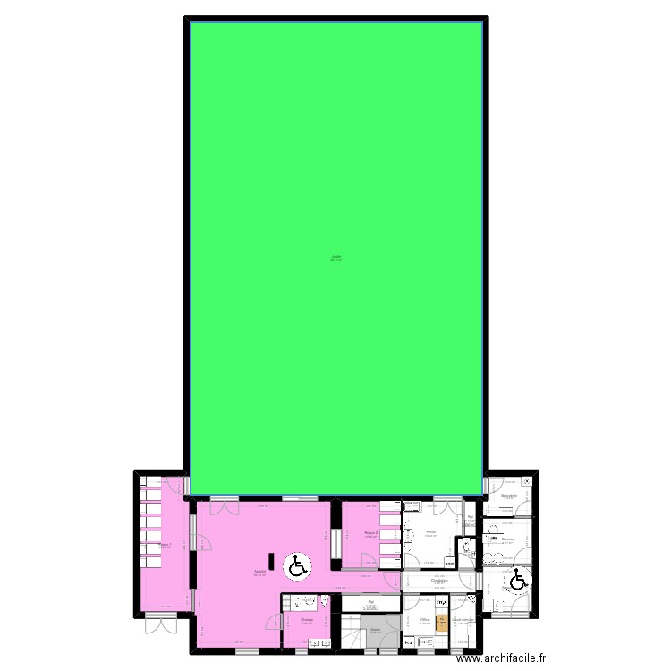 10RT - Jouy le moutier - Projet v2. Plan de 16 pièces et 508 m2