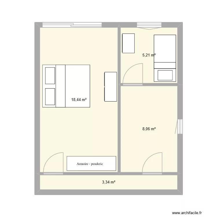 agrandissement. Plan de 4  et 35 m²