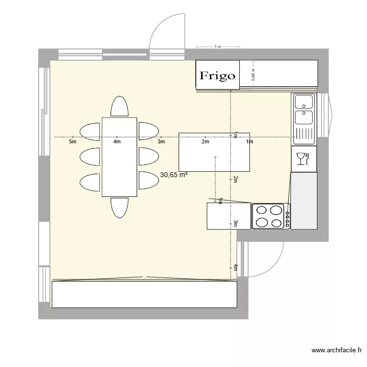 cuisine. Plan de 1 et 31 m² cuisine. Plan de 1 et 31 m²