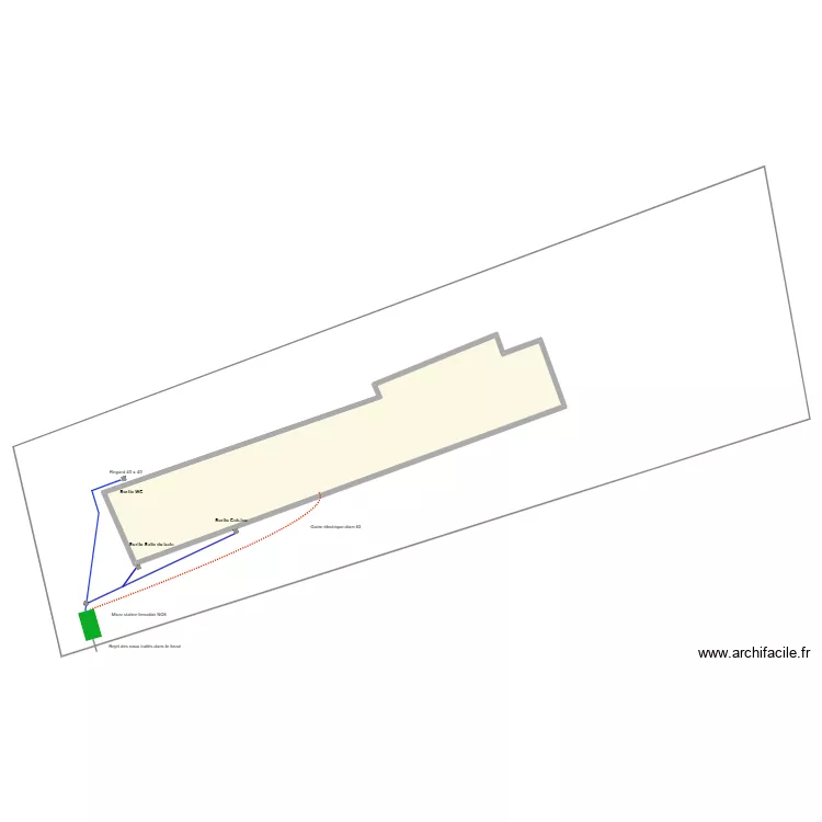 Assainissement M Corbillon. Plan de 1  et 215 m²