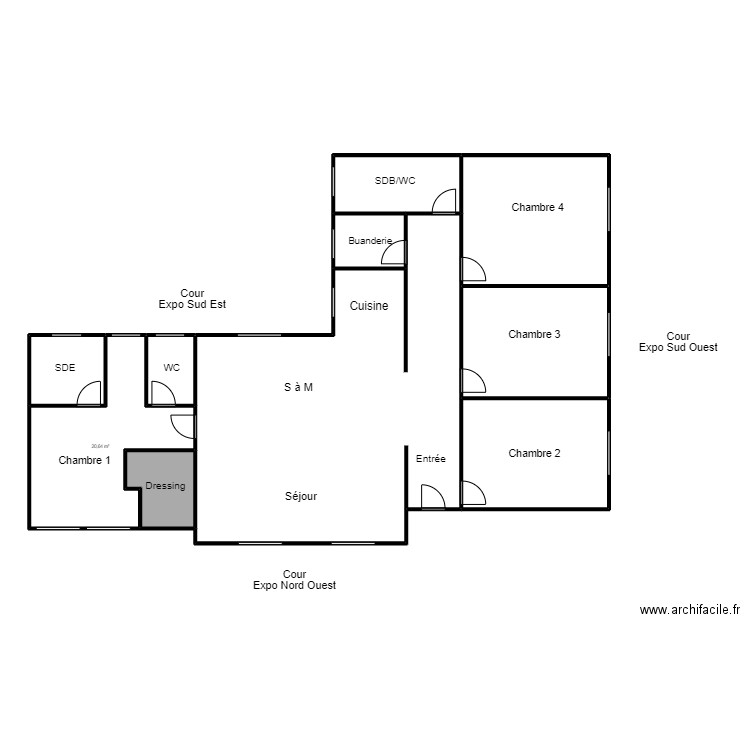 Plan Benchekroun. Plan de 10 pièces et 182 m2