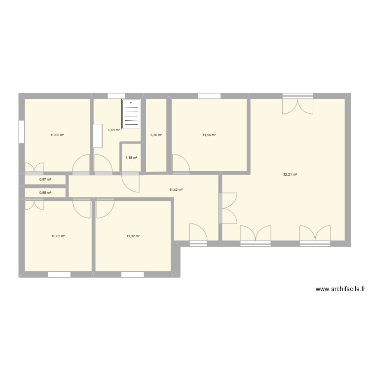mont. Plan de 11 pièces et 99 m2