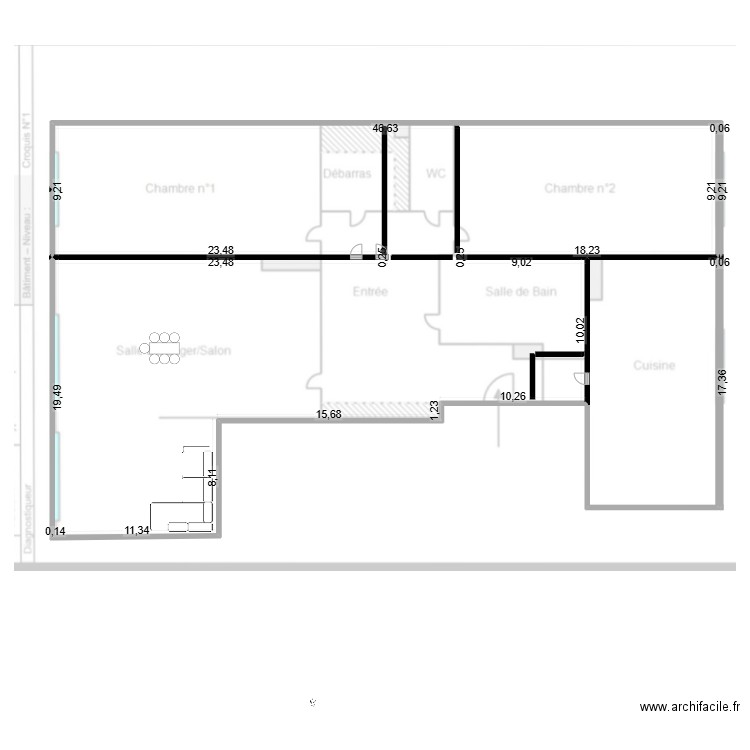 plan paris 18 v3. Plan de 3 pièces et 935 m2