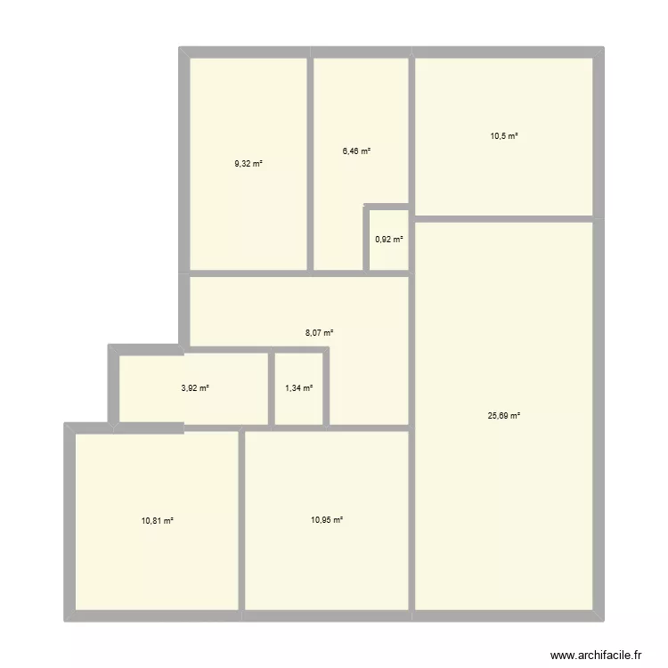 PFUND r&eacute;publique. Plan de 10  et 88 m²