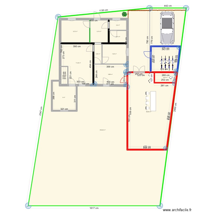 projet plan 2. Plan de 14 pièces et 359 m2