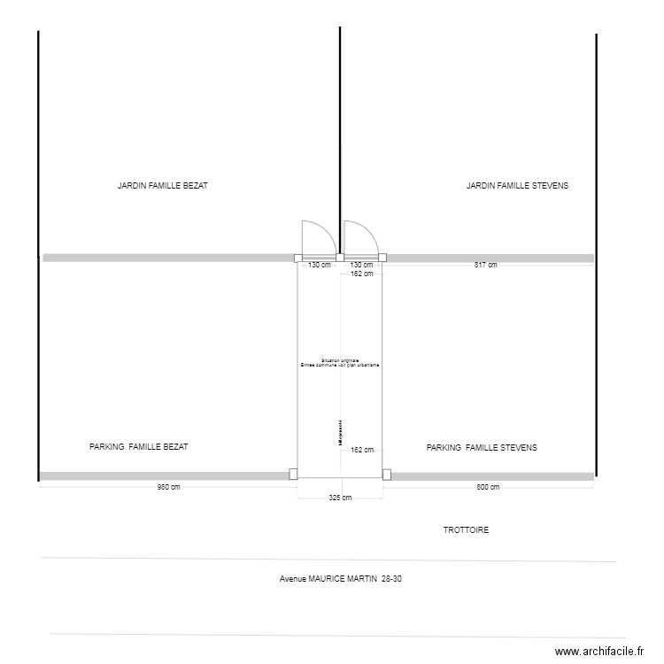 PARKING  Maurice Martin 28-30 Abatilles situation originale. Plan de 0 pièce et 0 m2