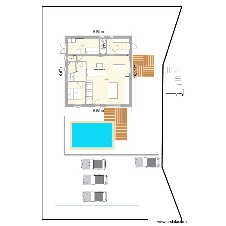 24-10 v2. Plan de 16 pièces et 233 m2
