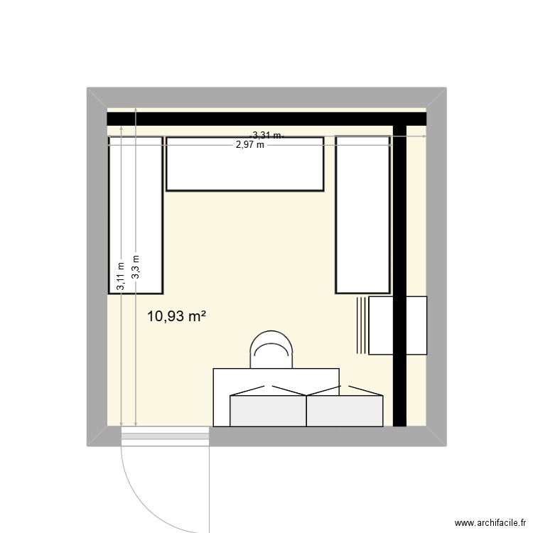 Cave St. Maur. Plan de 1 pièce et 11 m2