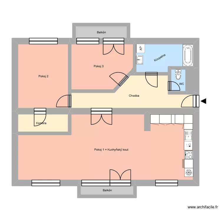 U Stromovky 265, byt 3. Plan de 15  et 225 m²