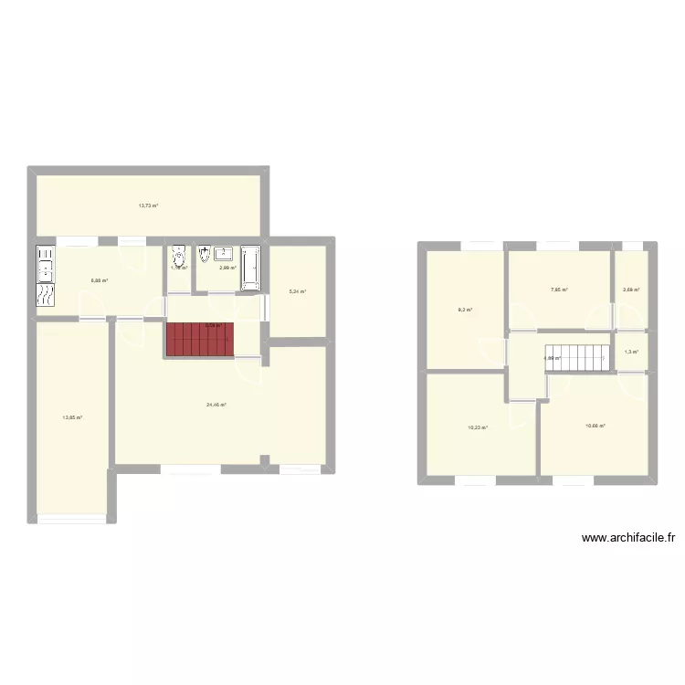 Maison impasse Degré/ RDC. Plan de 15 et 123 m² Maison impasse Degré/ RDC. Plan de 15 et 123 m²