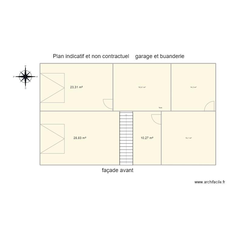 dubuc garage et buanderie . Plan de 6 pièces et 115 m2