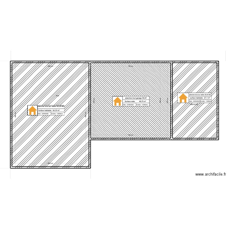 plancher sur radier. Plan de 0 pièce et 0 m2