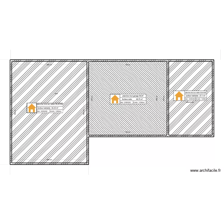 plancher sur radier. Plan de 