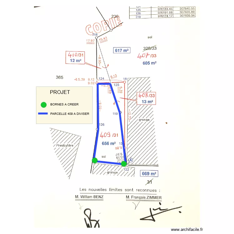 DECOUPE PARCELLE STEINBRUNN. Plan de DECOUPE PARCELLE STEINBRUNN. Plan de