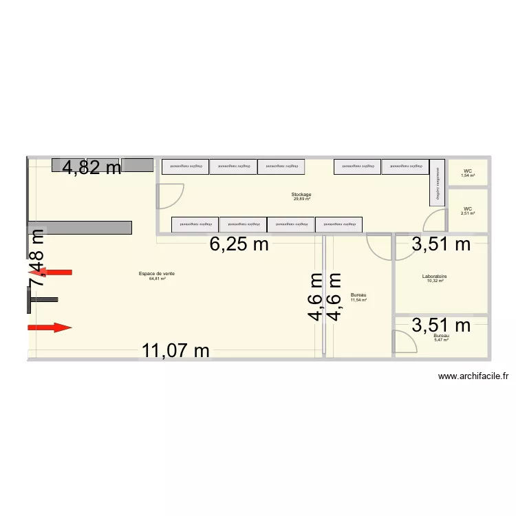 Plan boutique. Plan de 7 et 126 m² Plan boutique. Plan de 7 et 126 m²