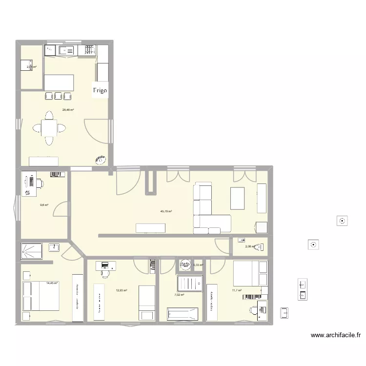Maison Notre Dame idee 1. Plan de 11 et 136 m² Maison Notre Dame idee 1. Plan de 11 et 136 m²