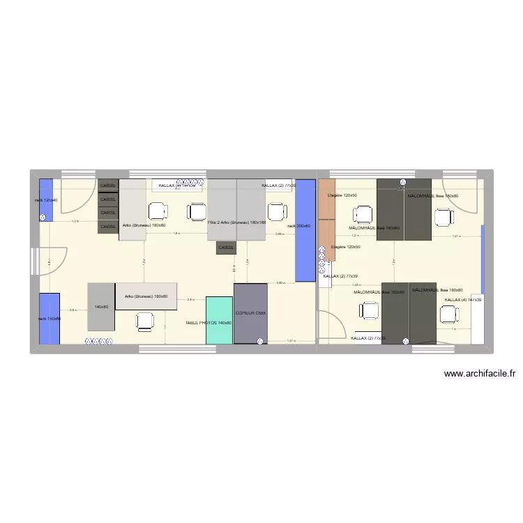 VELAINE v04. Plan de 2  et 62 m²