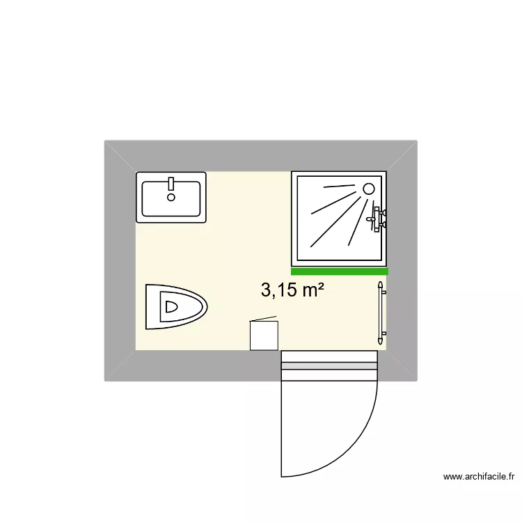 chipot. Plan de 1  et 3 m²