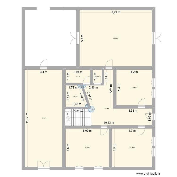 Plan Launac. Plan de 9 pièces et 210 m2