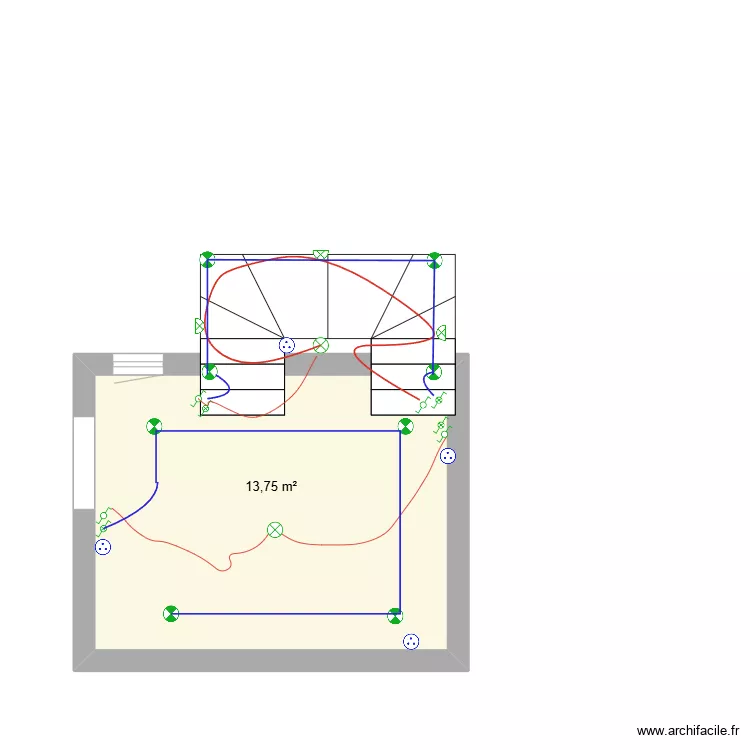 plan Hall et escalier. Plan de 